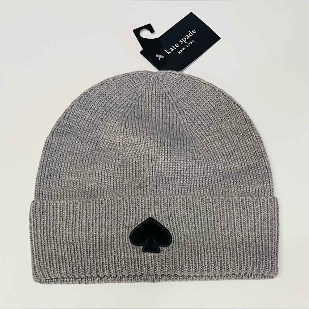 KATE SPADE Gray Knit Beanie